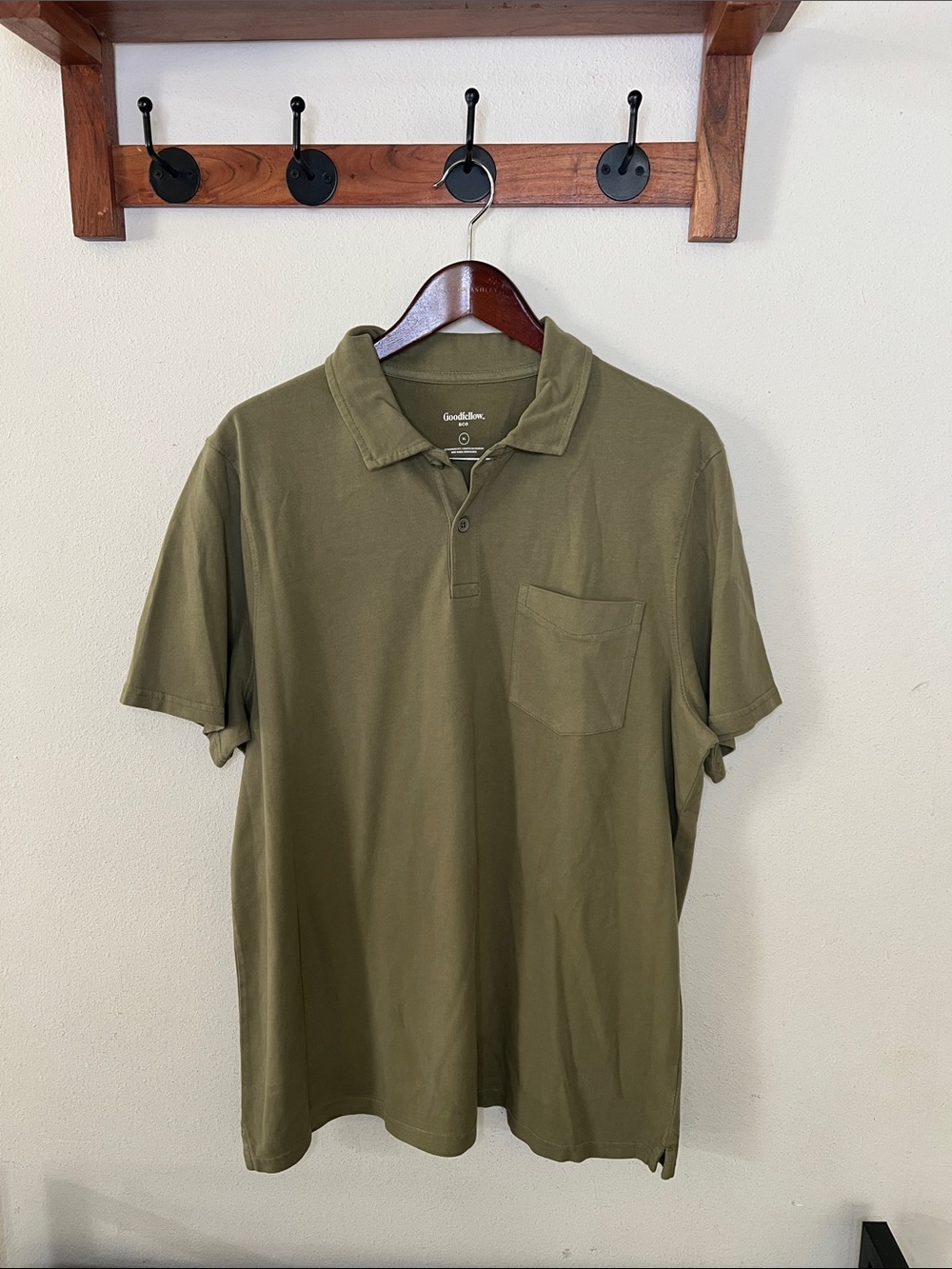 Goodfellow & Co. Men's Polo Standard Green Size XL Casual